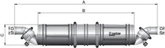 VETUS Rotatable waterlock/muffler type NLP350, (5 L), with rotating inlet and outlet for Ø 50 mm hose NLP350