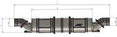 VETUS Rotatable waterlock/muffler type NLP360, (10 L), with rotating inlet and outlet for Ø 60 mm hose NLP360