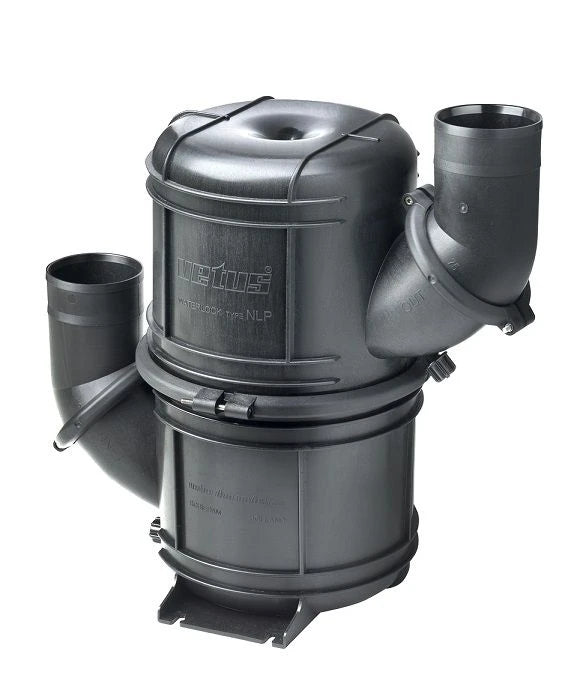 VETUS NAVIDURIN®LLOYDS approved, Black HD rotatable waterlock/muffler type NLP45, with rotating inlet and outlet for Ø 45 mm hose NLP45HD