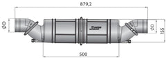 VETUS Rotatable waterlock/muffler type NLPH, horizontal, with rotating inlet and outlet for Ø 75 mm hose NLPH75