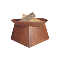 Ignite 56cm Rust Look Firepit/Planter with Square Base, Heavy-duty