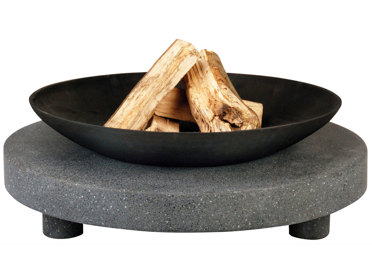 Ignite 59cm Premium Round Firepit/Planter with Granite Look Base & Steel Feet - Heavy Duty, Ideal for Outdoor Entertaining