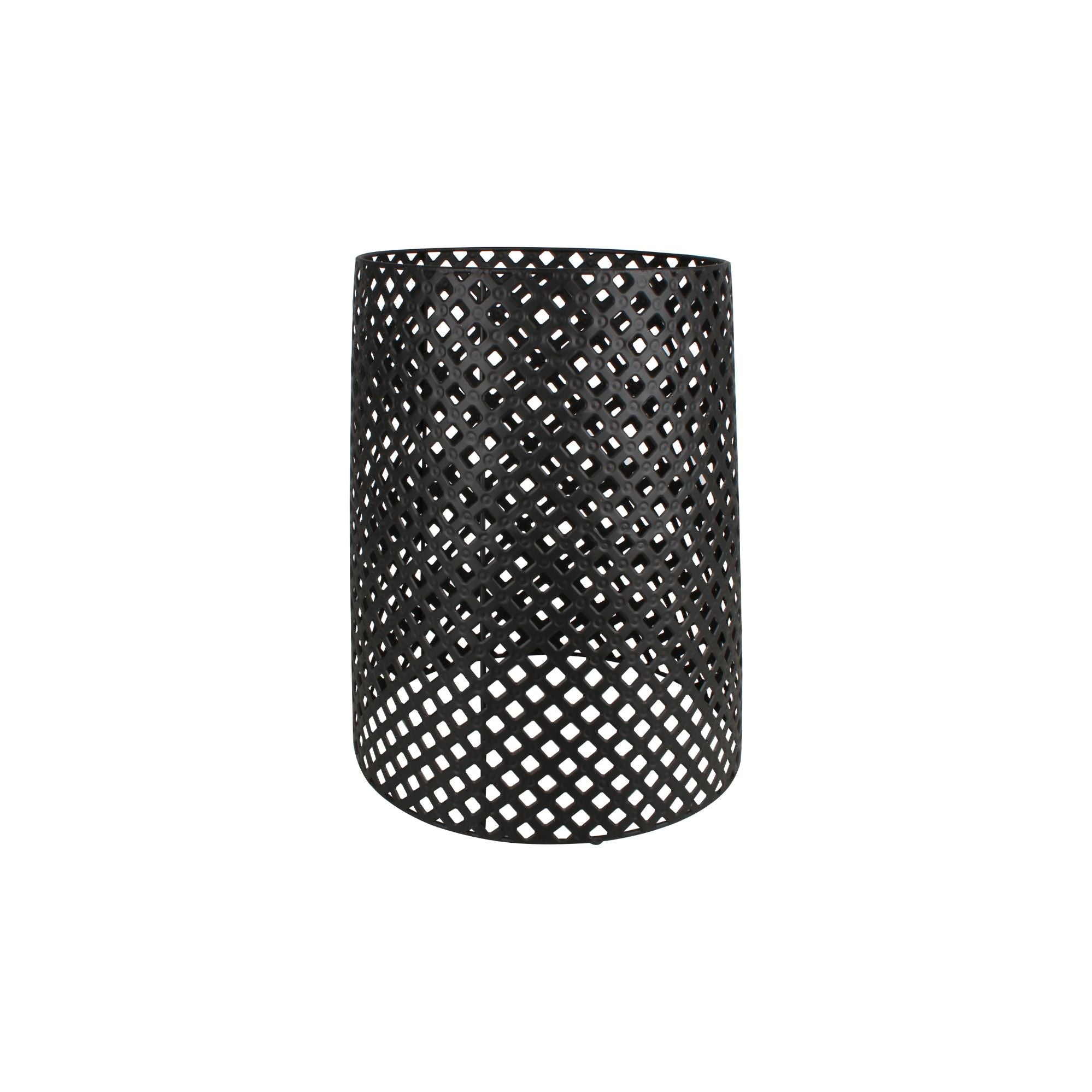 Ignite 56cm Black Steel Round Firepit Planter with Mesh Stand