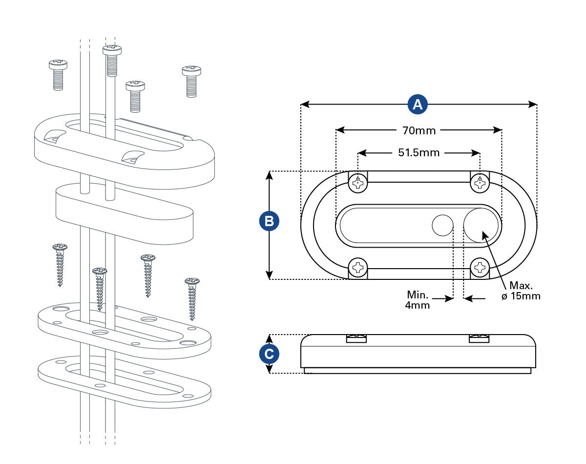 ScanStrut Cable Seal DS-Multi Cables Blk