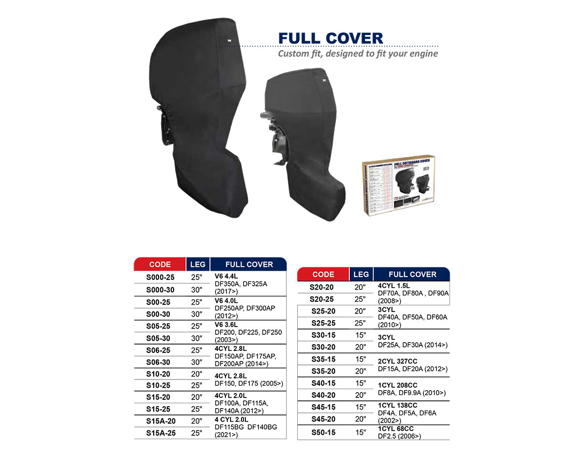 Merc Full Cover Verado 4cyl 1.7L (135hp-200hp) 20 Leg