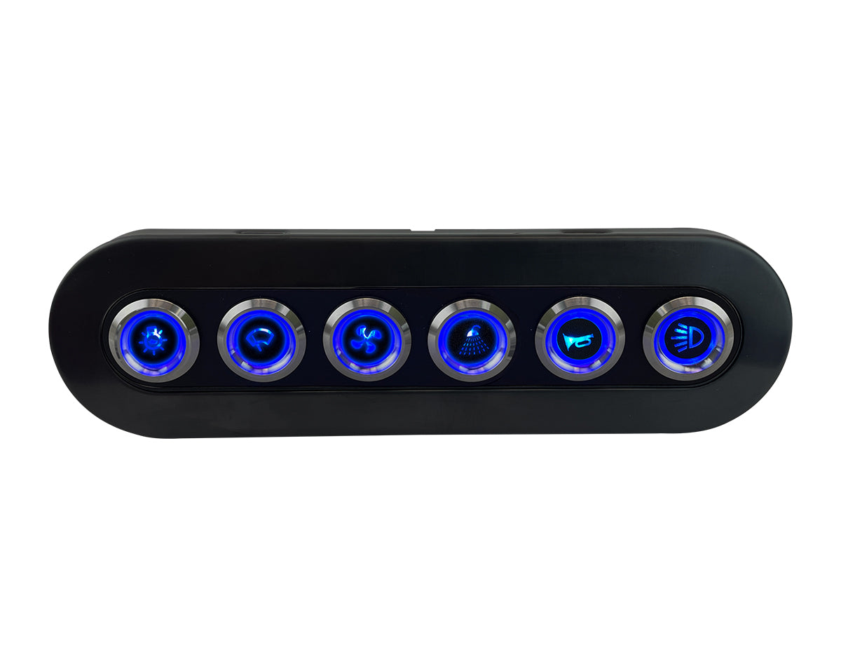 Switch Panel Black On/Off LED 6-Btn