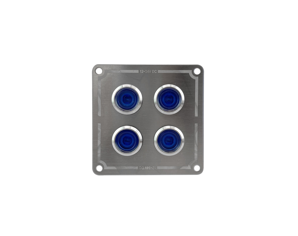Switch Panel S/S On/Off Blue-LED 8-Btn