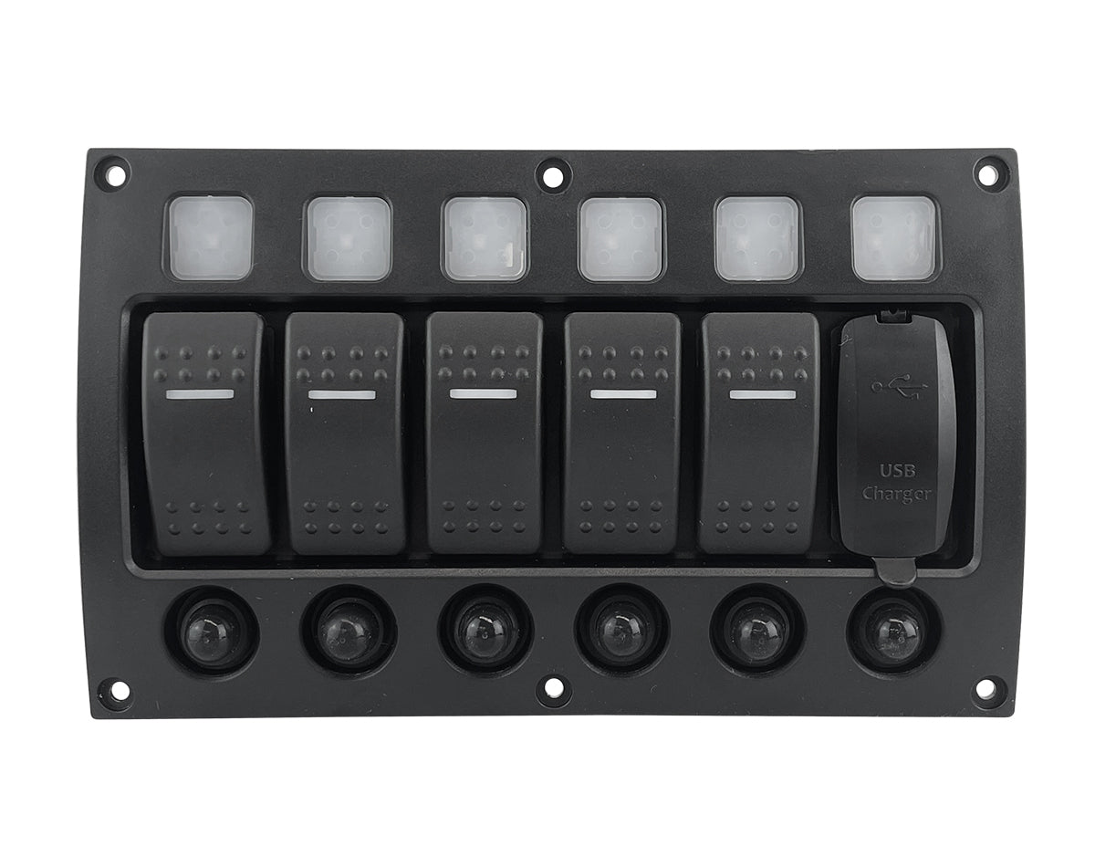 Switch Panel 5 Gang w/USB Charger