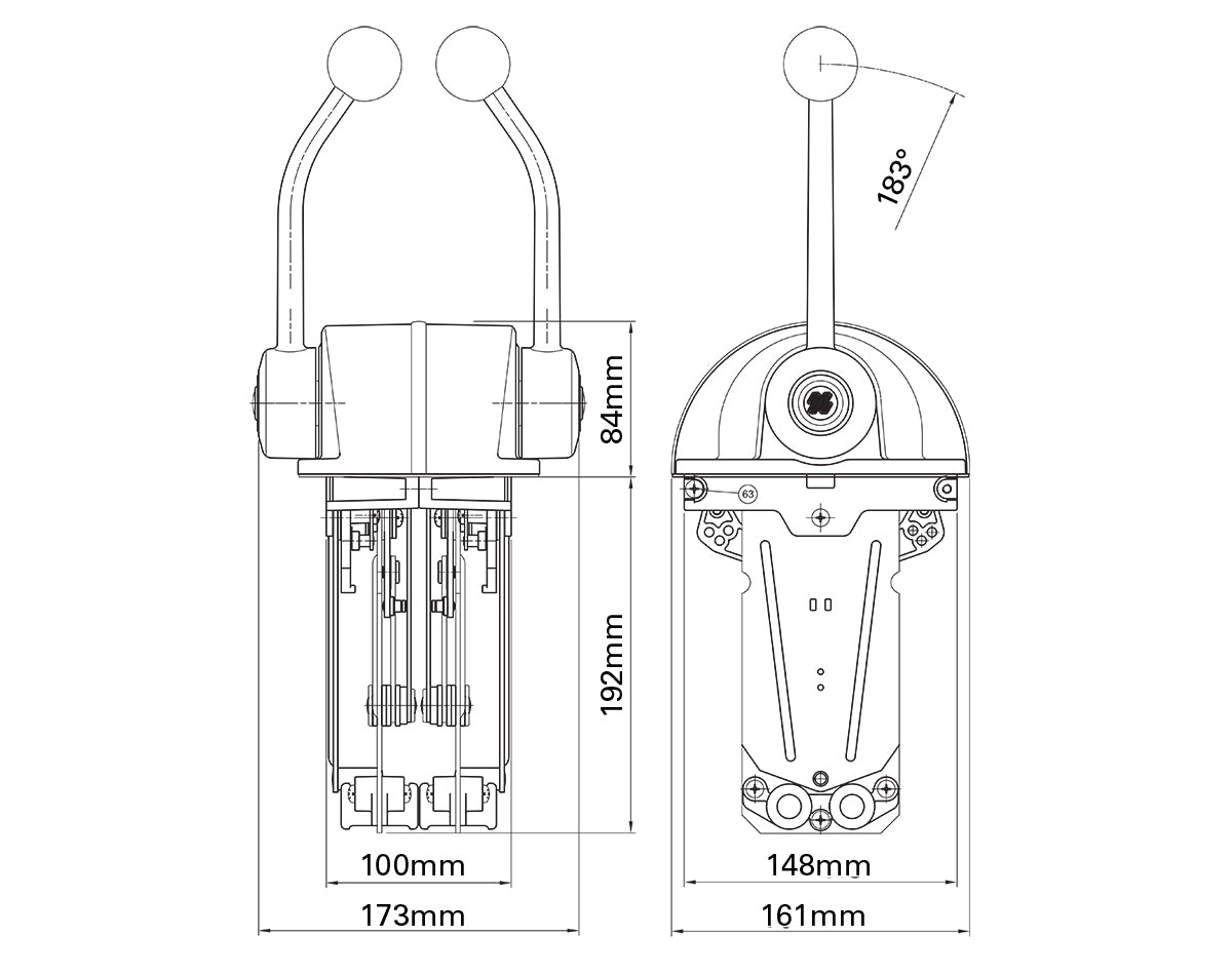 Control Top Mnt B302CR Twin Lever