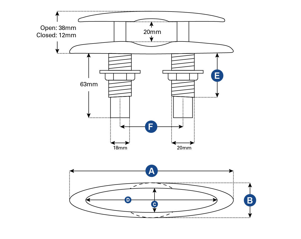 Cleat Push Pull S/S 150mm
