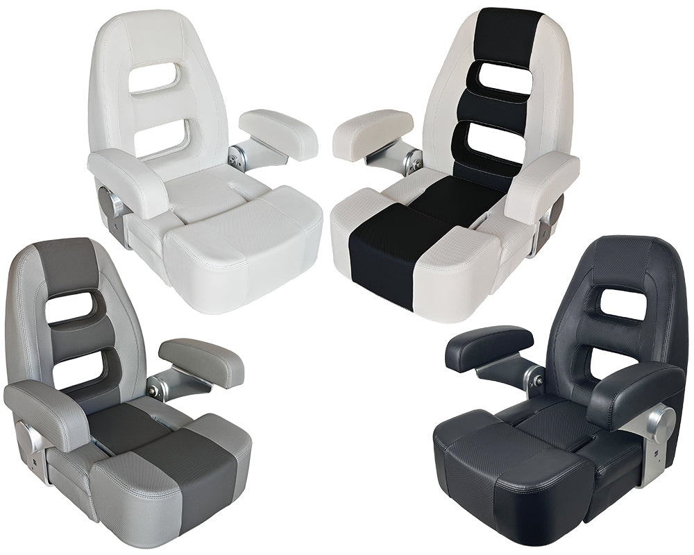 Seat HM58 Flip-UP Dusty Gy/Char. Text Fab