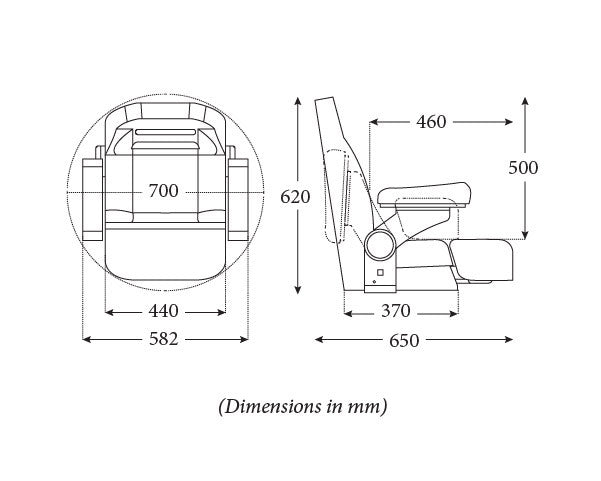 Seat HM58 Flip-Up Wht-Wht Text Fab