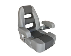 Seat HM58 Flip-UP LG Wht/ Blk Text Fab
