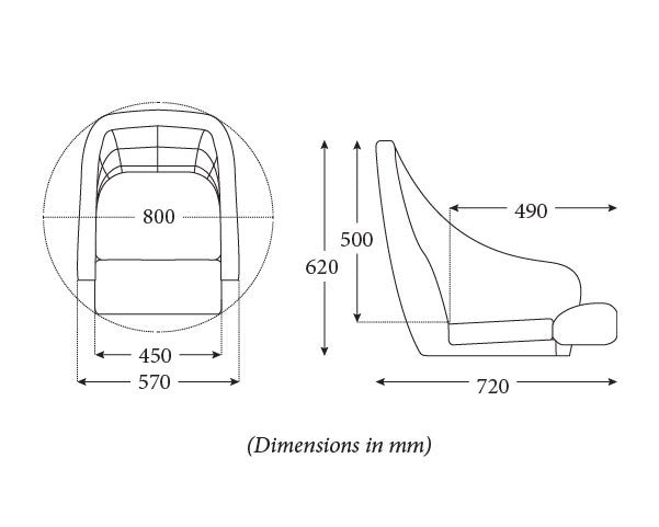 Seat Ocean51 Flip-Up Off Wht/Carb. DkBl