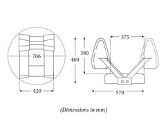 Seat ST45 Flip Back Md Gry/Dk Gry Carbon