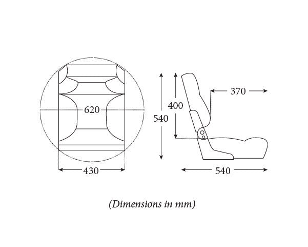Seat Deluxe Fold OffWht/DkBlue