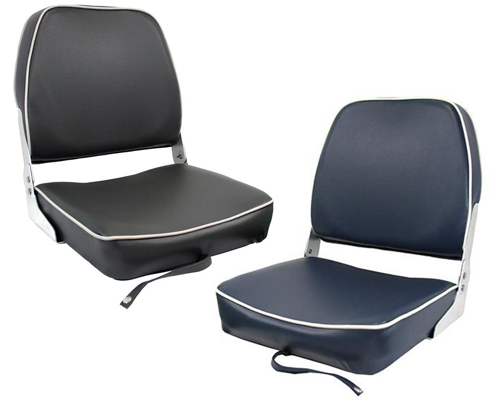 Seat SC40 Fold Dk Blue/Off Wht Piping