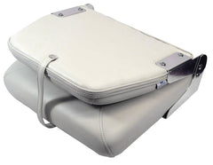 Seat S40 Fold Off Wht/DkBlue Piping