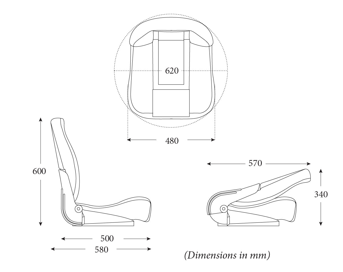 Seat CP48 HB Folding DustyGry/Black