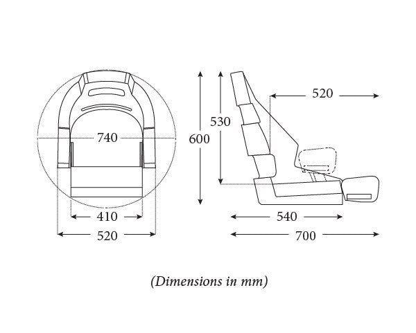 Seat RM52 Flip-Up Carbon Black/Black