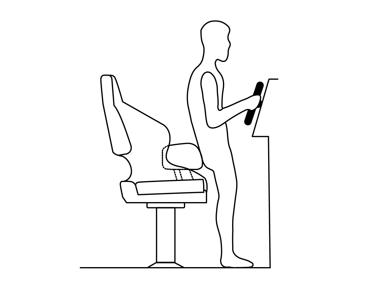 Seat MB70 Flip-up Off Wht/Dark Blue