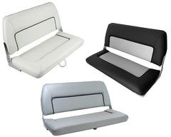 Seat S90 Dbl Folding Off Wht/Blk piping