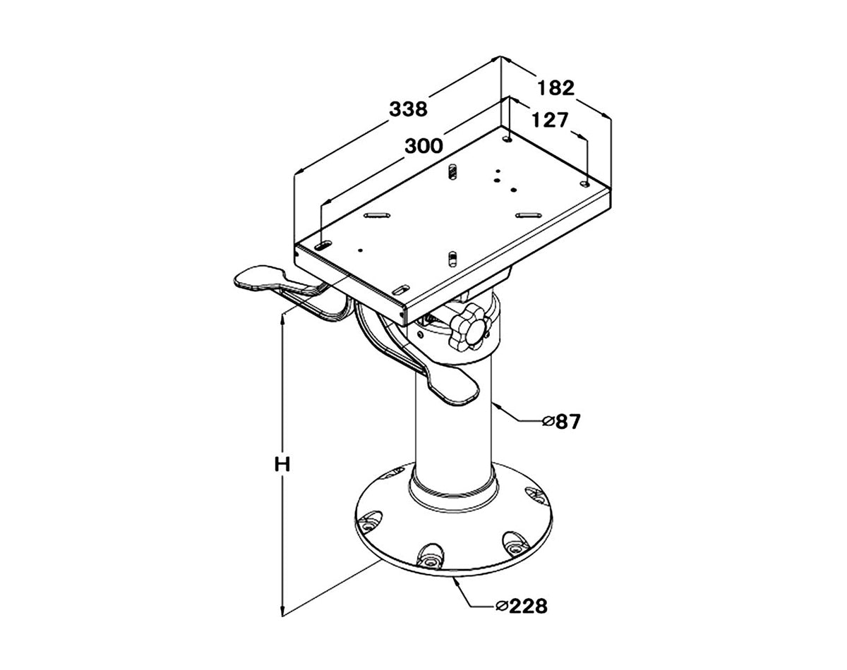 Gas Pedestal 9 & Sw/Slide 430-610