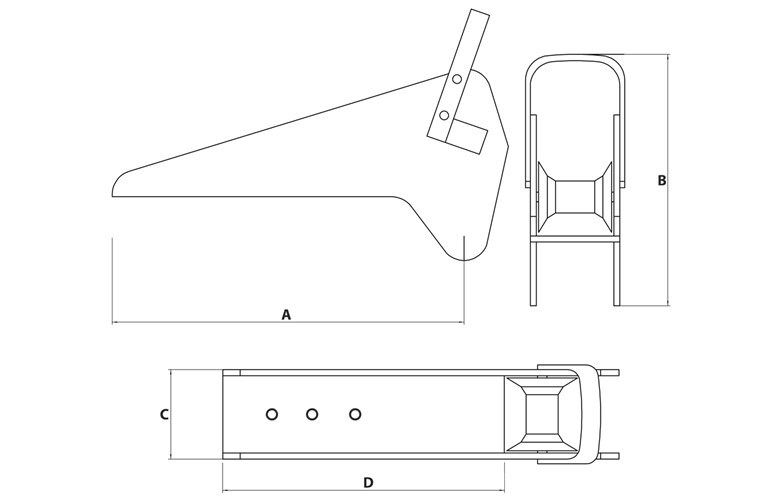 Cast S/S Bow Roller 480 x 240mm