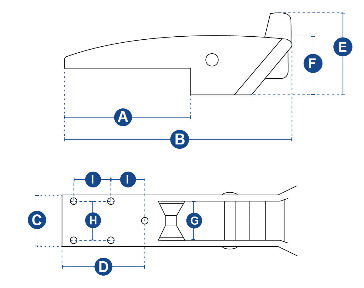 Bow Roller S/S 316 415x76mm