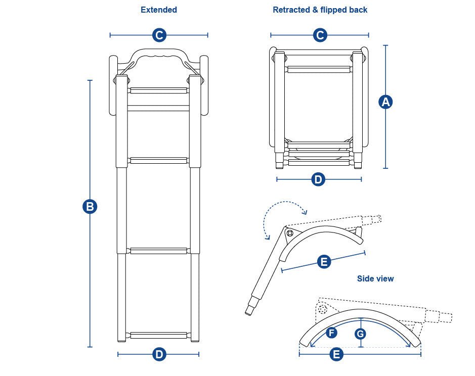 Ladder Telescopic Inflatable Boat 3 Step