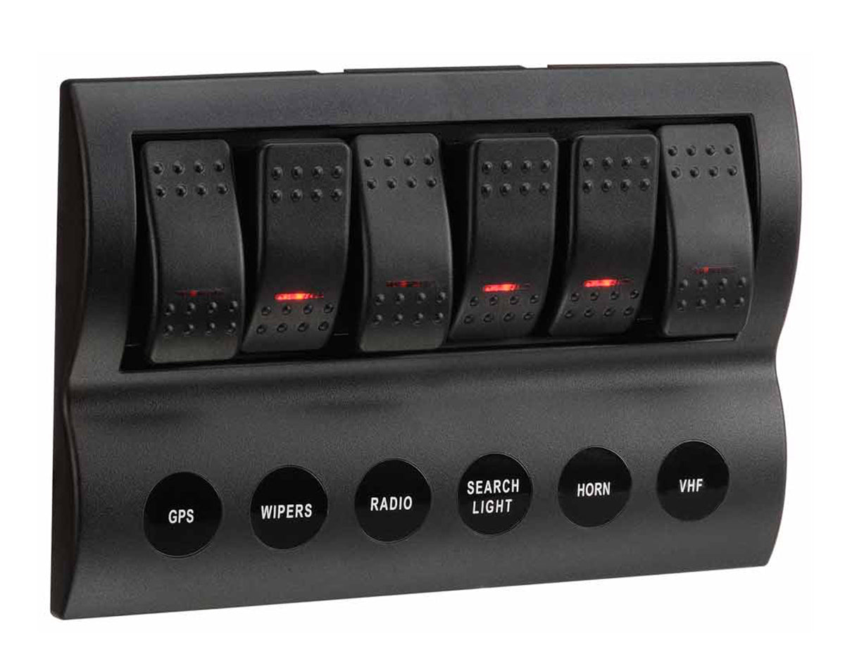 Switch Panel LED 6 Way - C/Breaker