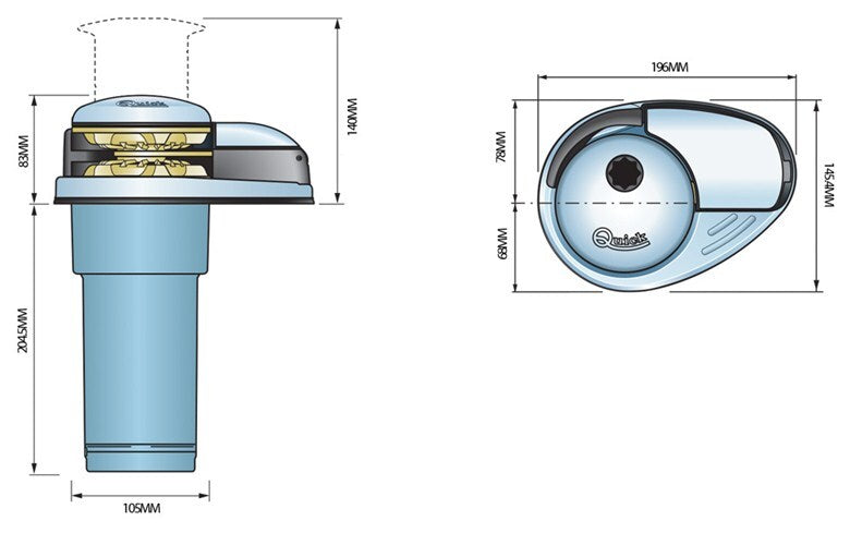 Windlass DP2E 500w 12v GD 8mm