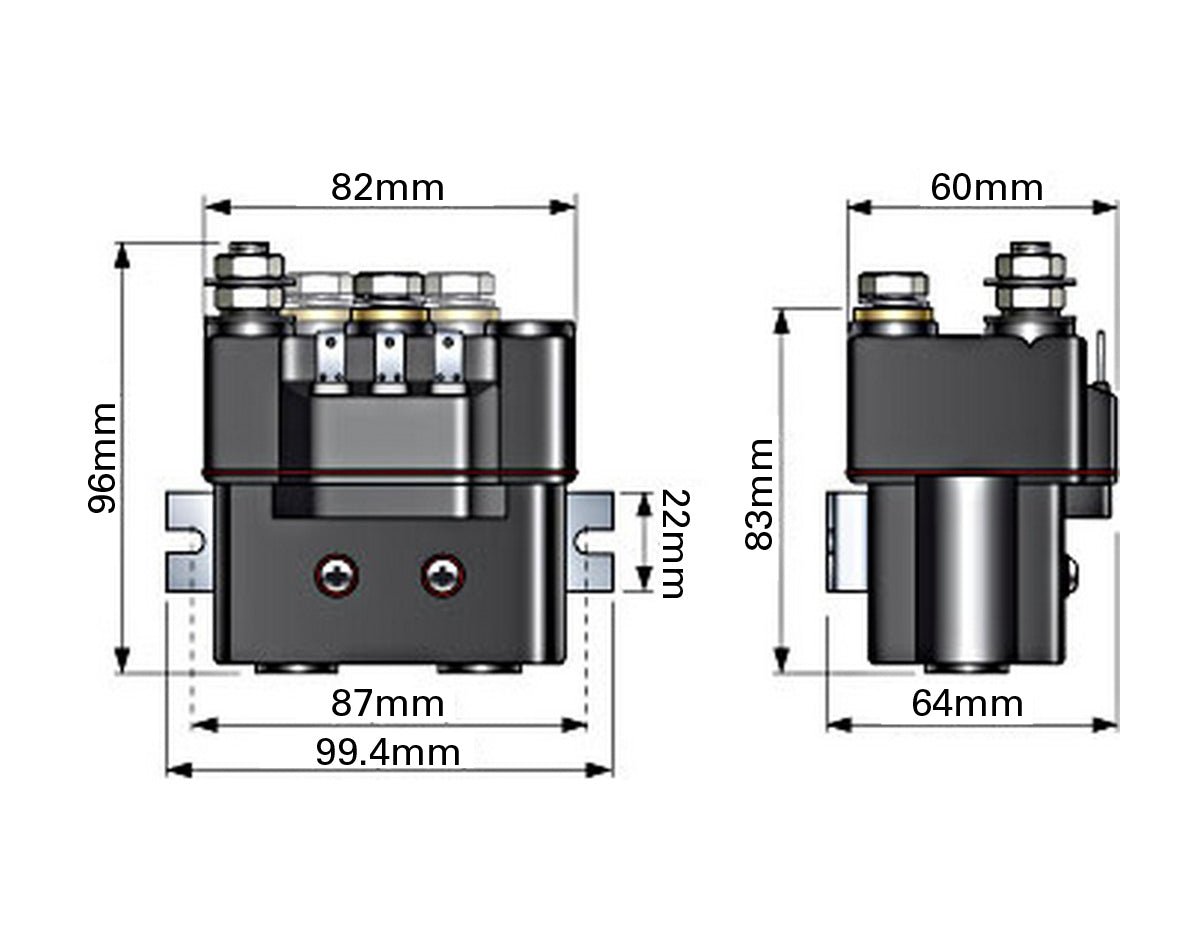 Solenoid Rev (T6411-12) 115A 12v