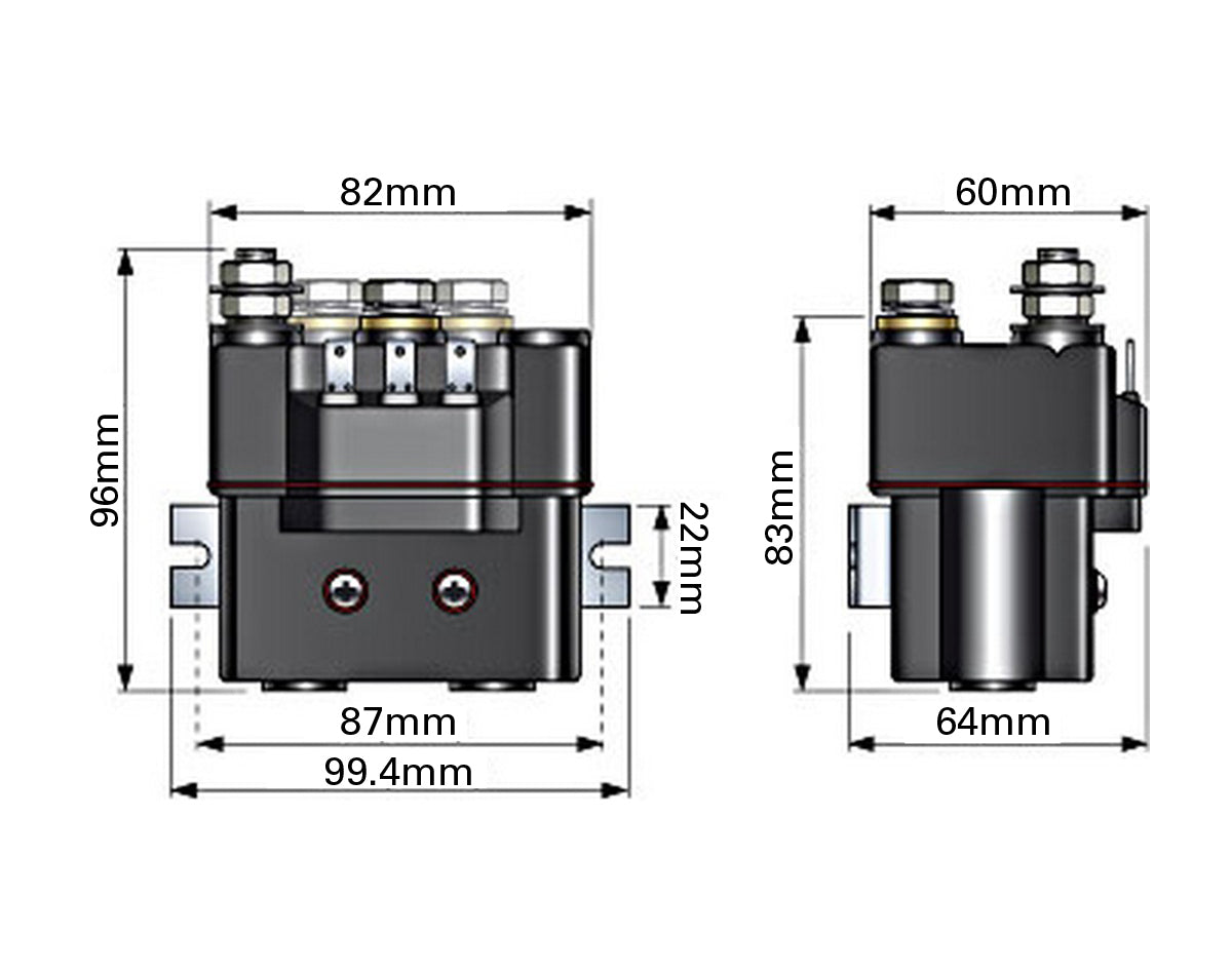 Solenoid Rev (T6415-24) 150A 24v