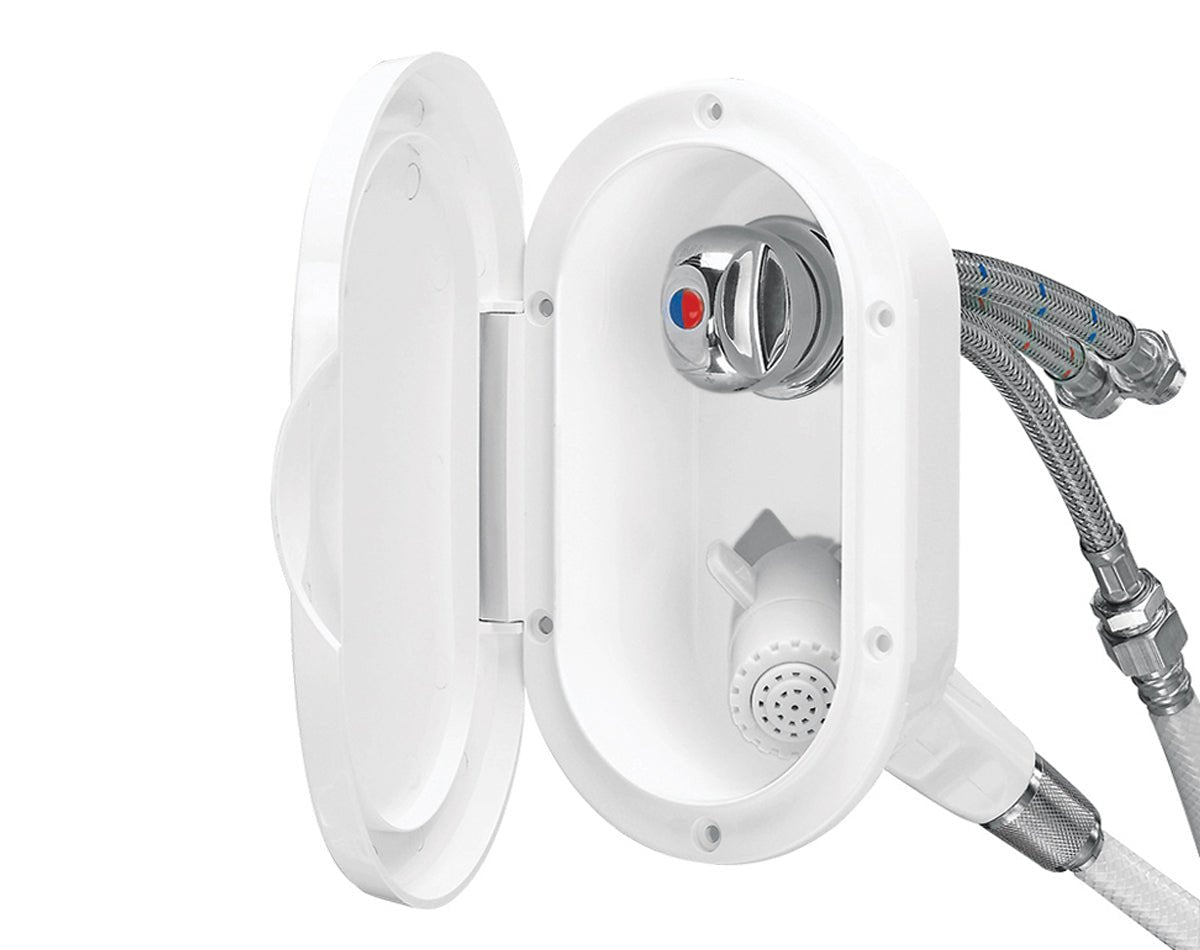 Shower Mixer Set Twin Wht