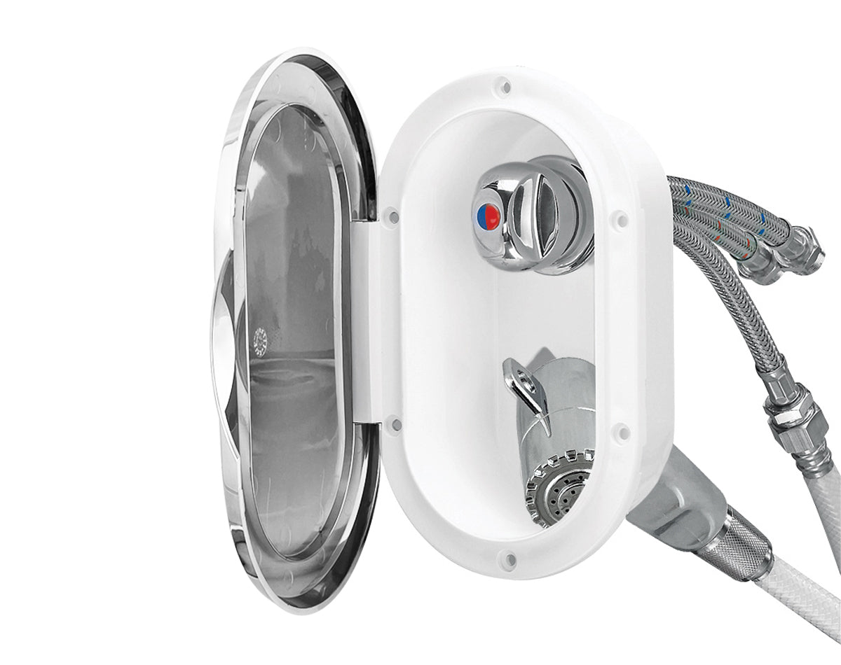 Shower Mixer Set Twin Wht