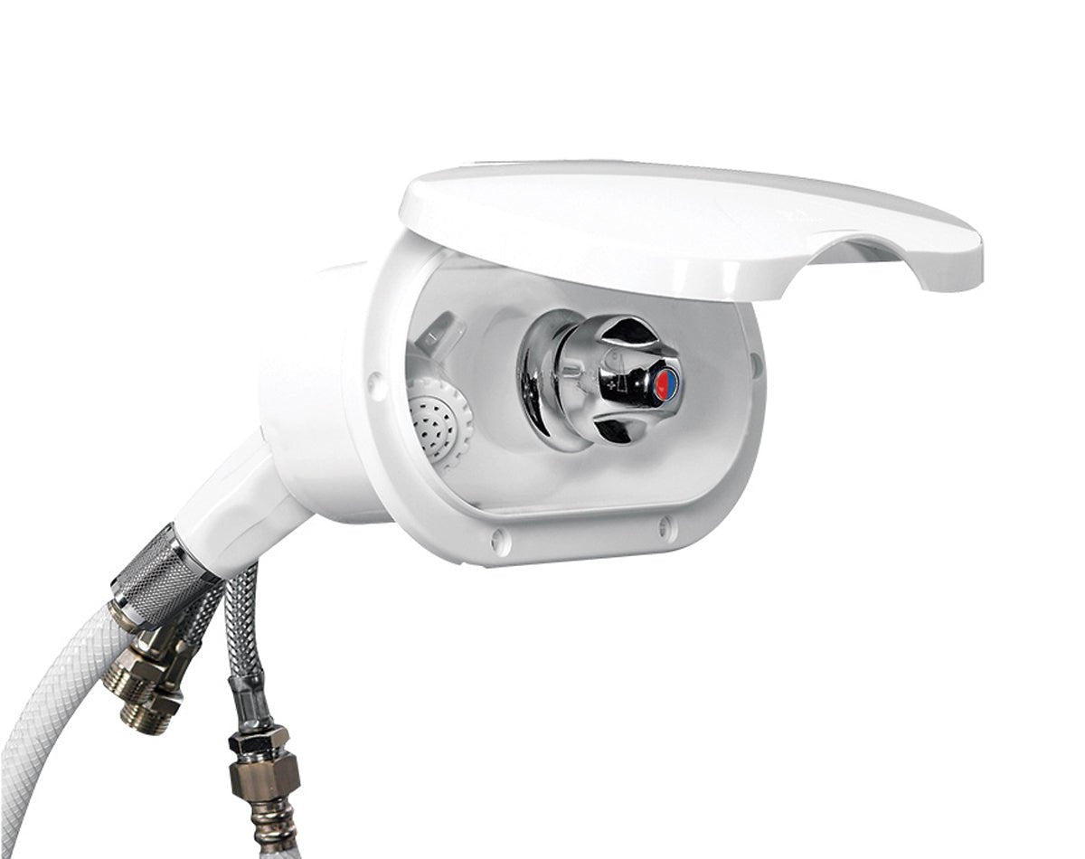 Shower Mixer Set Twin Wht