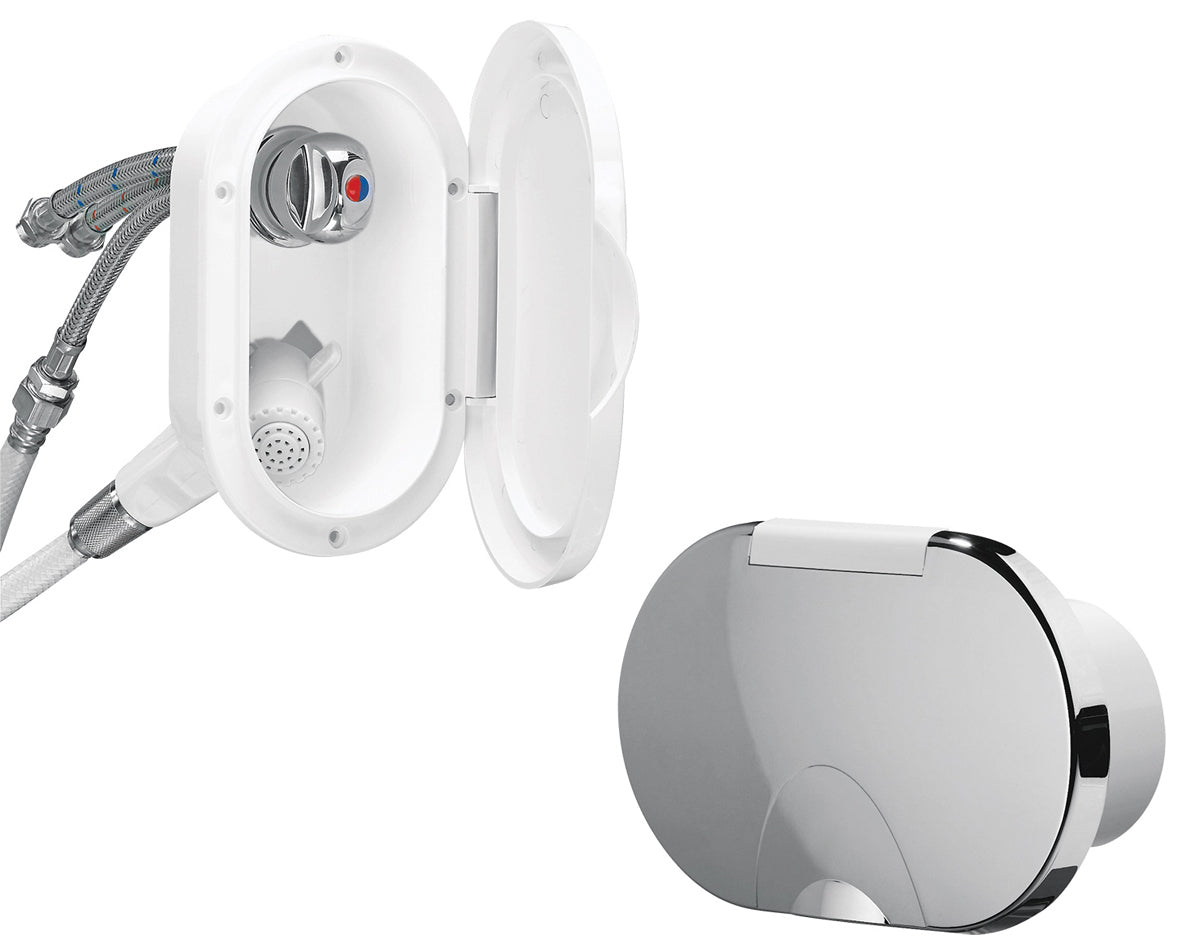 Shower Mixer Set Twin Wht