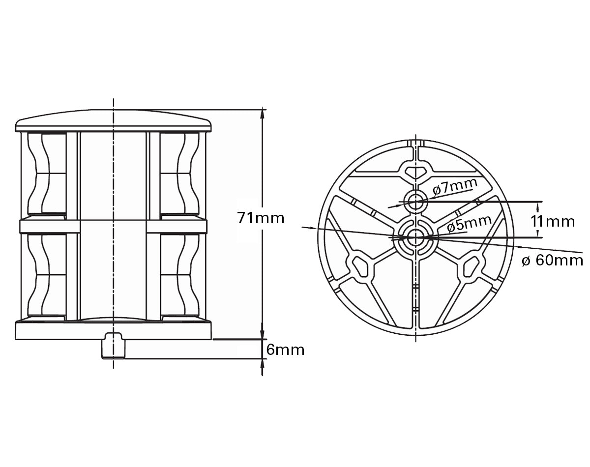NavLight LED 12M Bk TriWh