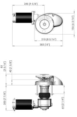 VETUS RC8-6, 12V, 600W 65TDC CW Chainwheel Only P102550
