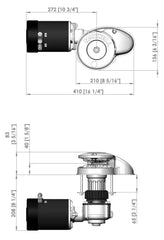 VETUS RC8-8, 24V, 1000W 65TDC CW Chainwheel Only P102559