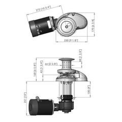 VETUS RC10-8, 24V, 1000W 100TDC CW Chainwheel + Capstan P102574