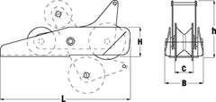 VETUS Bow Roller Hinged #2: for anchor rode's up to 13mm (1/2") chain P104331