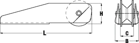 VETUS Bow Roller Fixed #3: for anchor rode's up to 13mm (1/2") chain P104334
