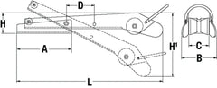 VETUS Extendable Self-Launching Hinged Bow roller  P104340