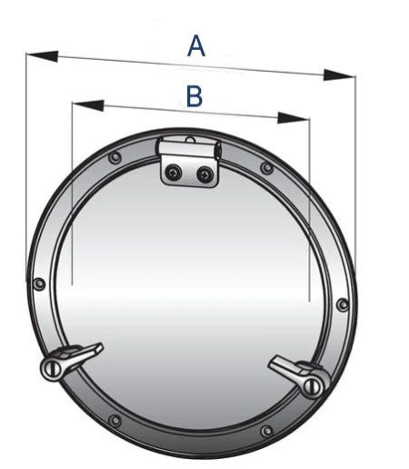 VETUS Porthole type PQ51, stainless steel (AISI 316), incl. mosquito screen PQ51