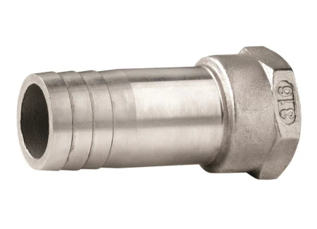 VETUS Hose connector, stainless steel (AISI 316), female thread, G1 1/4'', hose Ø 40 mm QA05FG-40