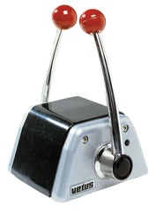 VETUS Twin lever remote control, top mounting, with stainless steel (AISI 316) handles and black/grey aluminium housing