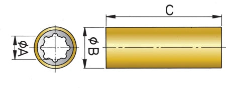 VETUS For shaft Ø 40 mm, Ø 55 mm outside, length 160 mm, with brass shell RL4055