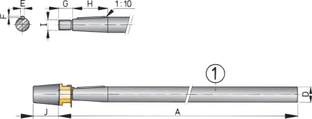 VETUS Propeller shaft incl. nut with zinc anode Ø 35 mm, length 1000 mm SA35/1000